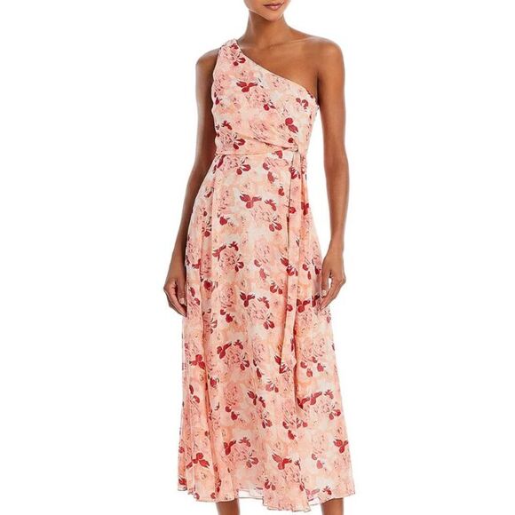 LIKELY Dress Size 8 Benji Pink Floral One Shoulder NEW $278 - Picture 2 of 9